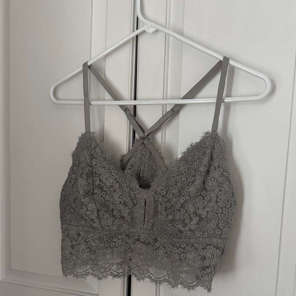 Aerie Lace Bralette in Gray